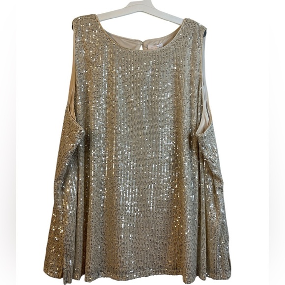 NWT LC Lauren Conrad Sequin Tank Plus Size 4X - Picture 2 of 10